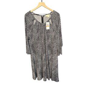 Michael Kors Womens Black & White Animal Print Dress 3X NWT